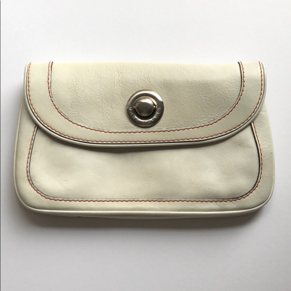 Marc Jacobs off-white leather clutch